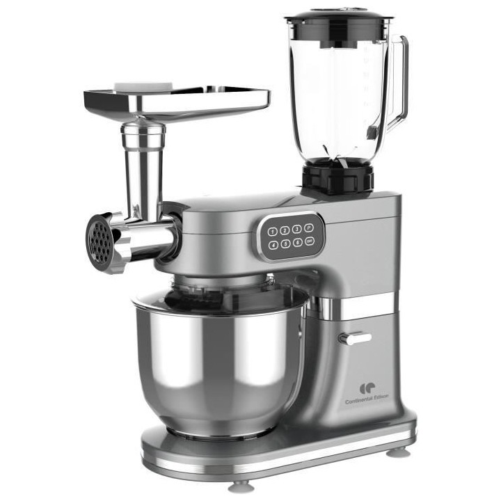 Robot pâtissier multifonction CONTINENTAL EDISON - 1000 W - Gris