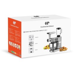 Robot pâtissier multifonction CONTINENTAL EDISON - 1000 W - Gris