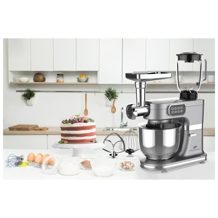 Robot pâtissier multifonction CONTINENTAL EDISON - 1000 W - Gris