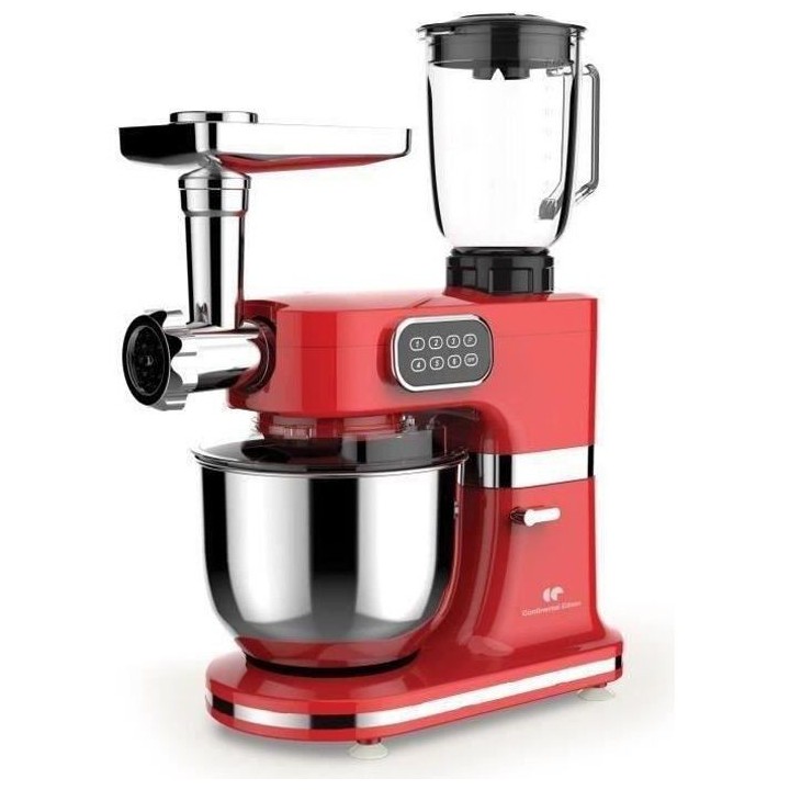 Robot pâtissier multifonction CONTINENTAL EDISON - Rouge - 1000 W