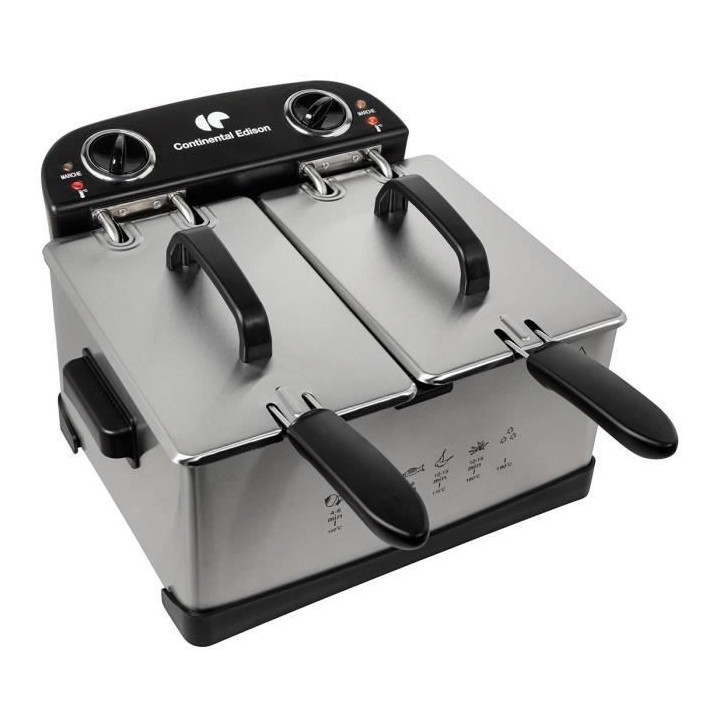 CONTINENTAL EDISON FRIN friteuse - 5 litres - 2 cuves - inox