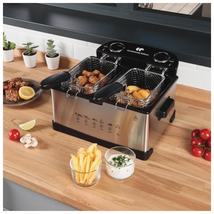 CONTINENTAL EDISON FRIN friteuse - 5 litres - 2 cuves - inox