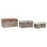 Lot de paniers DKD Home Decor 65 x 38 x 34 cm Naturel Gris Beige Bois Marron Traditionnel