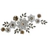 Décoration murale DKD Home Decor 106,7 x 5 x 46,4 cm Gris Doré Blanc Fleurs Shabby Chic