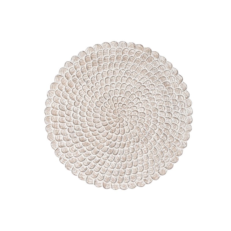 Décoration murale DKD Home Decor Finition vieillie Naturel 120 x 3 x 120 cm Blanc Indien