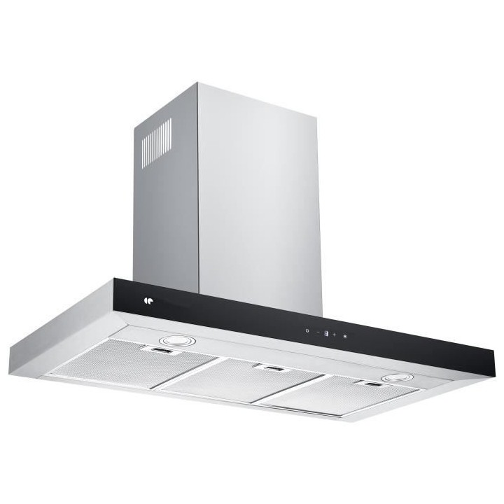 Hotte décorative murale CONTINENTAL EDISON CEH90ST 90 cm - Inox et no