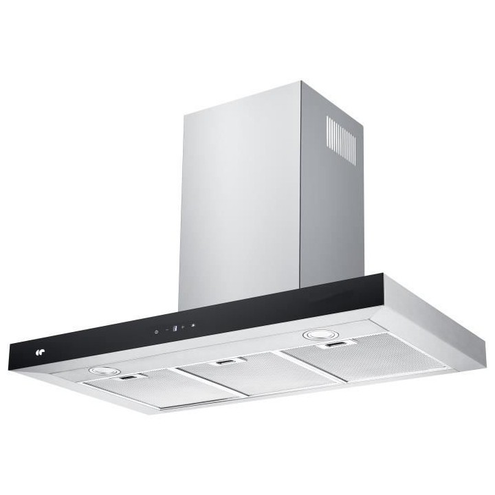 Hotte décorative murale CONTINENTAL EDISON CEH90ST 90 cm - Inox et no