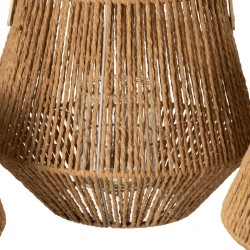 Lanterne 33 x 33 x 27 cm Bougeoir Naturel Fibre naturelle