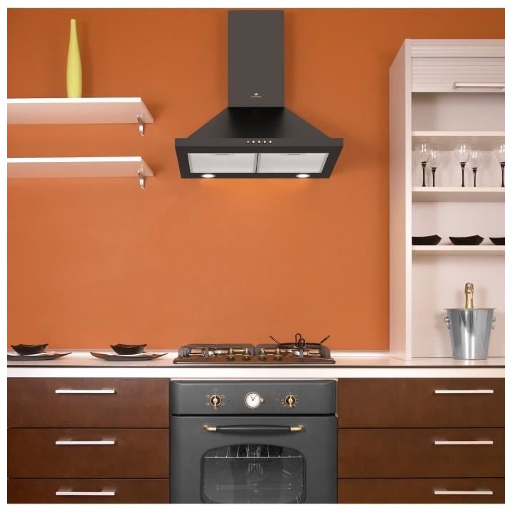 Hotte décorative murale CONTINENTAL EDISON CEHP60B 60 cm - Noir
