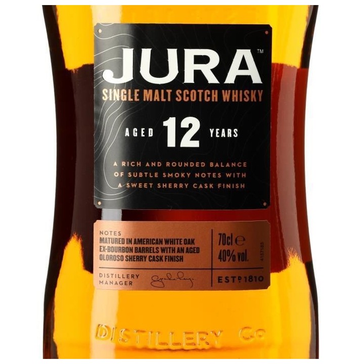 Whisky Ecosse Jura 12 Ans Single Malt Scotch - 40° 70cl