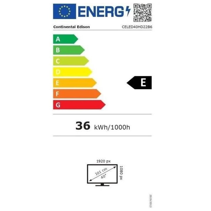 CONTINENTAL EDISON CELED40HD22B6 - TV LED Full HD 40“ (101 cm) - 3xH