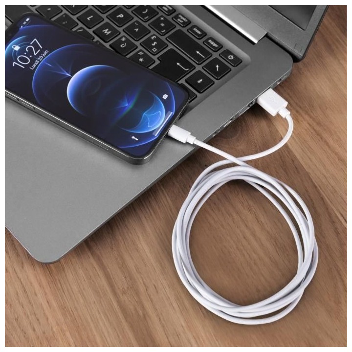 CONTINENTAL EDISON Câble Chargeur Lightning Certifié par Apple Made