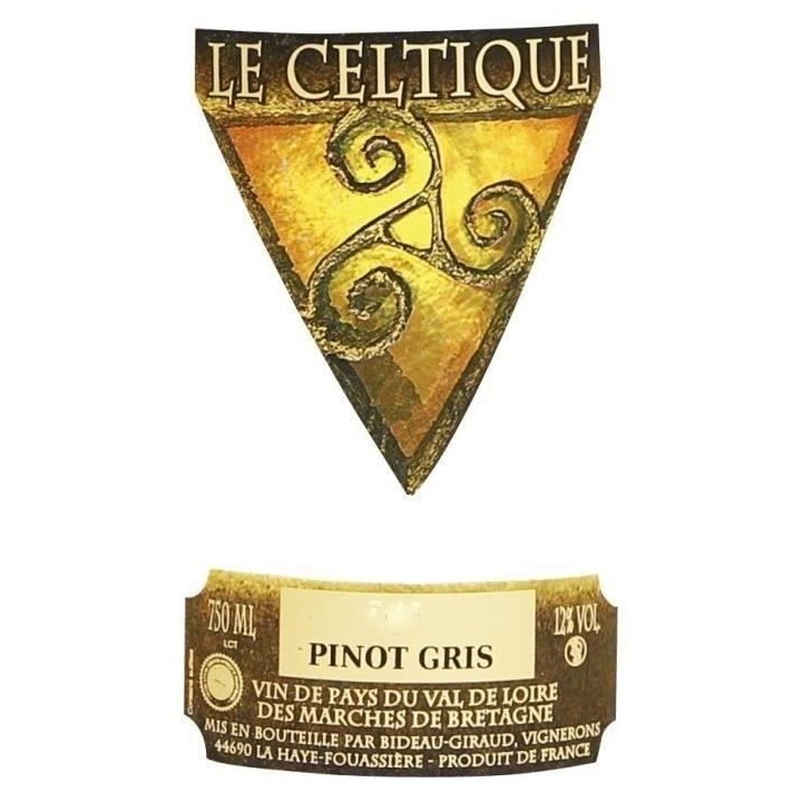 Le Celtique IGP Pinot Gris - Vin blanc du Val de Loire