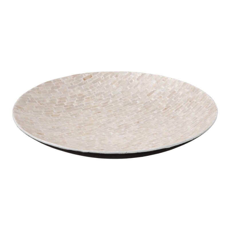 Centre de Table 50 x 50 x 4,5 cm Blanc Nacre noire