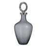 Vase Verre Gris Métal Argent 23 x 23 x 47 cm