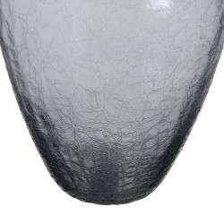 Vase Verre Gris Métal Argent 23 x 23 x 47 cm