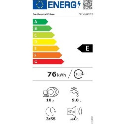 Lave vaisselle tout encastrable CONTINENTAL EDISON CELV1047FI2 - 10 couverts - Larg 45 cm - 47 dB