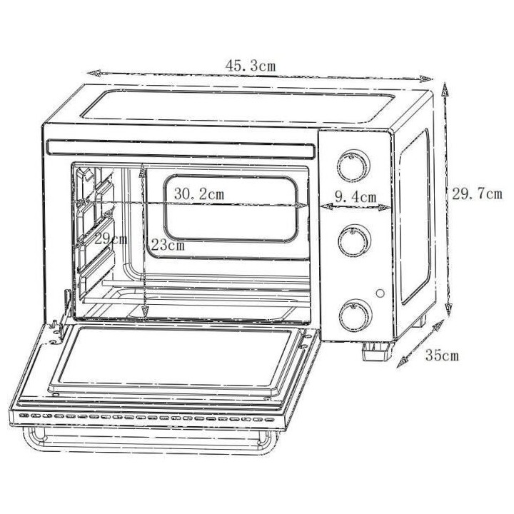 CONTINENTAL EDISON CEMF22B - Minifour électrique 22L noir - 1300W - R