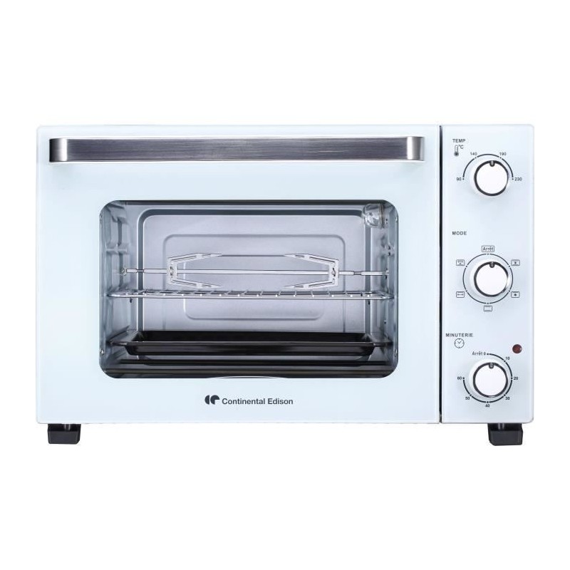 CONTINENTAL EDISON CEMF35W - Minifour électrique 35L blanc - 1500W - Rotissoire, Convection naturelle