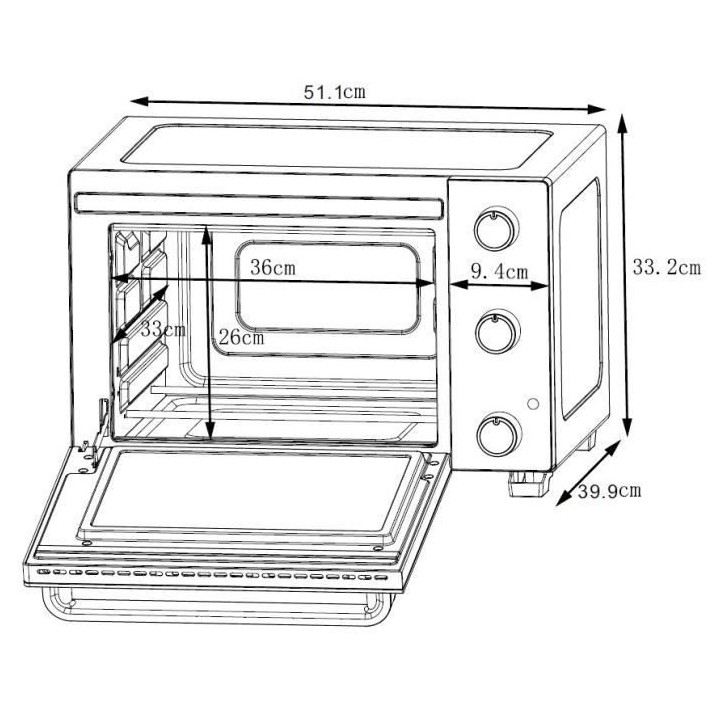 CONTINENTAL EDISON CEMF35W - Minifour électrique 35L blanc - 1500W -