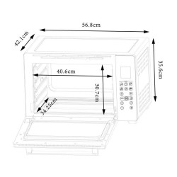 CONTINENTAL EDISON CEMF45DIG - Minifour électrique 45L noir - 2000W - Rotissoire, Convection naturelle