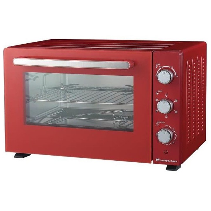 Minifour électrique CONTINENTAL EDISON CEMF46R2 rouge L58,8 x H37,5 x