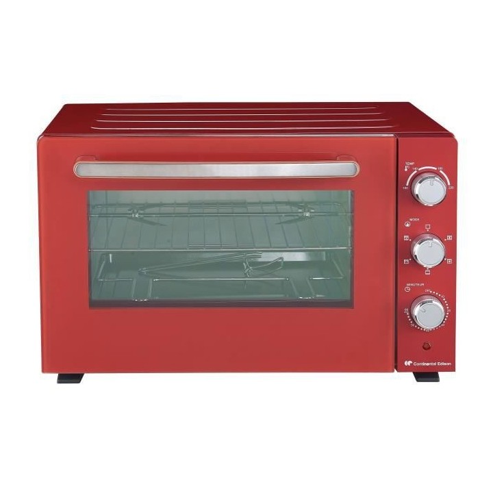 Minifour électrique CONTINENTAL EDISON CEMF46R2 rouge L58,8 x H37,5 x