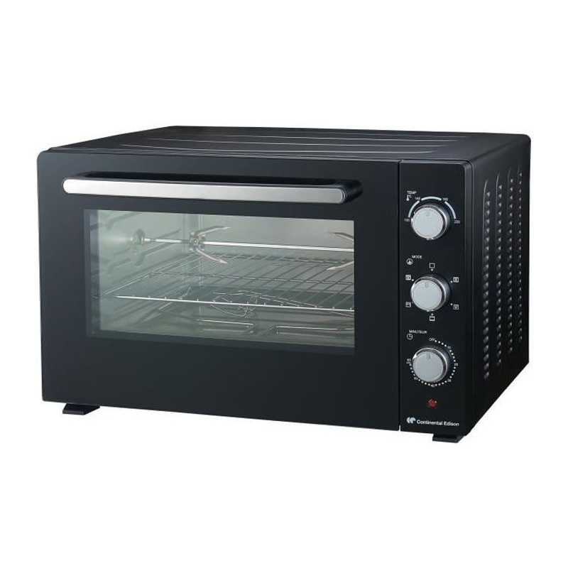 Minifour électrique CONTINENTAL EDISON CEMF60B2 Noir L58,8 x H37,5 x P51,3 cm 60L Rotissoire Convection naturelle