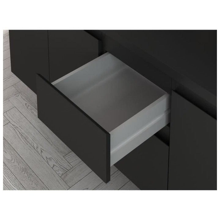 CINA Ensemble salle de bain double vasque L 150 cm - Gris mat