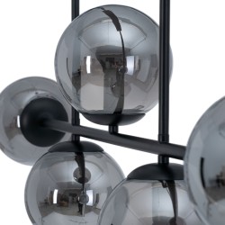 Suspension Ø 14 cm 110 x 15 x 70 cm Verre Noir Métal