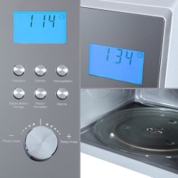 Four a micro-ondes CONTINENTAL EDISON MO28UX67M Silver porte miroir L51,8 x 32,4 x 44 cm 28L