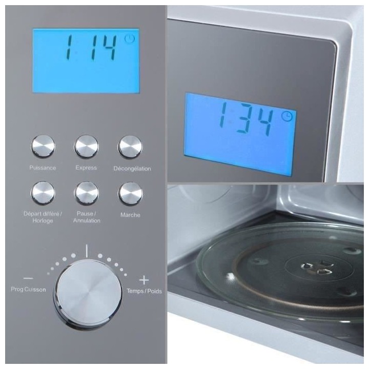 Four a micro-ondes CONTINENTAL EDISON MO28UX67M Silver porte miroir L5