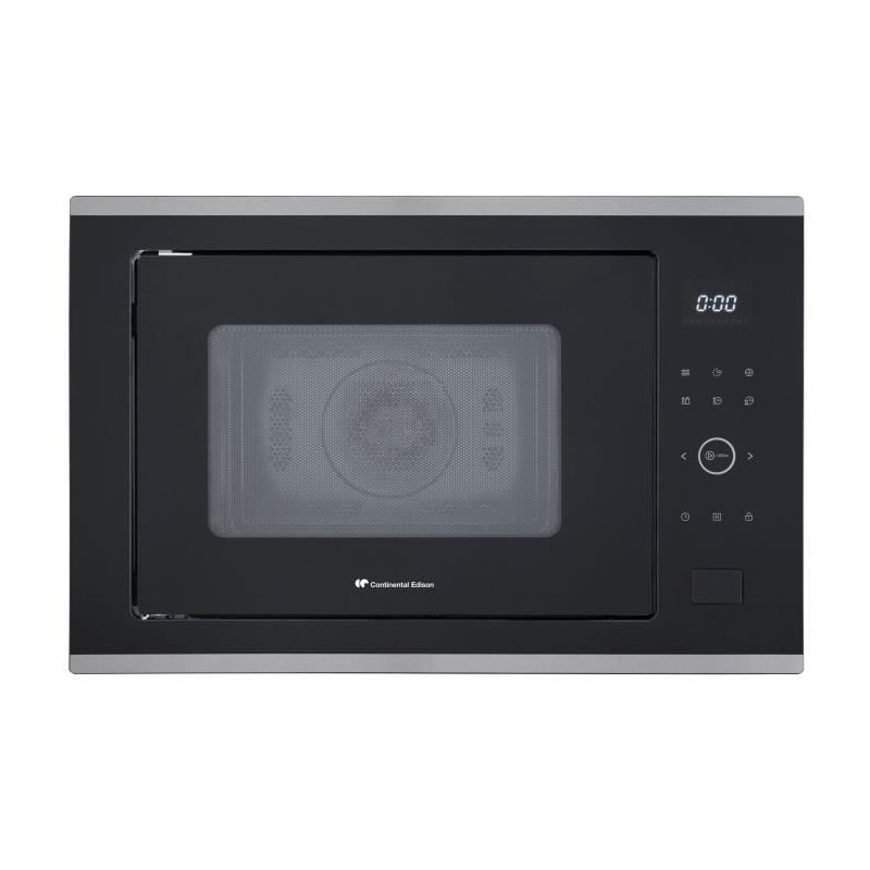 Micro-ondes combiné encastrable CONTINENTAL EDISON CEMO34CEB2 Noir et Inox L59,5 x H38,8 x P46,8 cm 34L Grill et convection