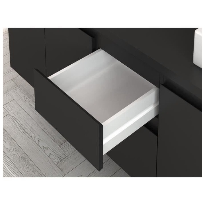 CINA Ensemble double vasque 150 cm gris mat