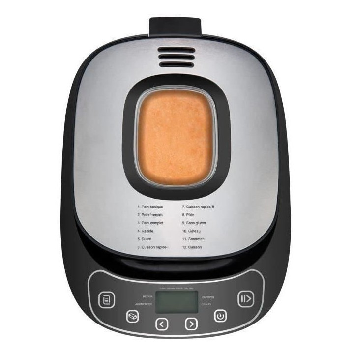 CONTINENTAL EDISON CEMP838DIG2B Machine a pain - 12 programmes - Noir