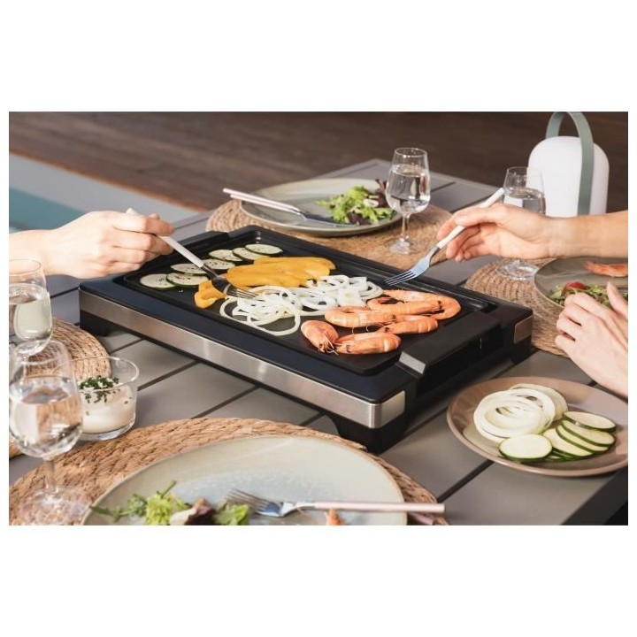 Plancha CONTINENTAL EDISON PL34IN 2000W Noir et Inox