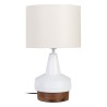 Lampe de bureau 30 x 30 x 52 cm Naturel Bois Blanc Fer