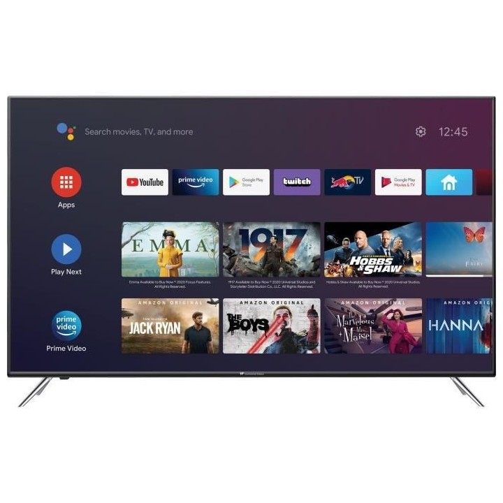 Continental Edison - Android TV QLED 50 (127cm) - 4K Ultra HD - Wifi -