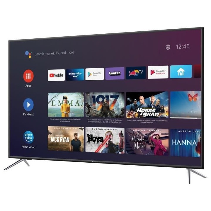 Continental Edison - Android TV QLED 50 (127cm) - 4K Ultra HD - Wifi -