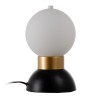 Lampe de Table LED Verre Noir Métal Blanc 15 x 15 x 22 cm