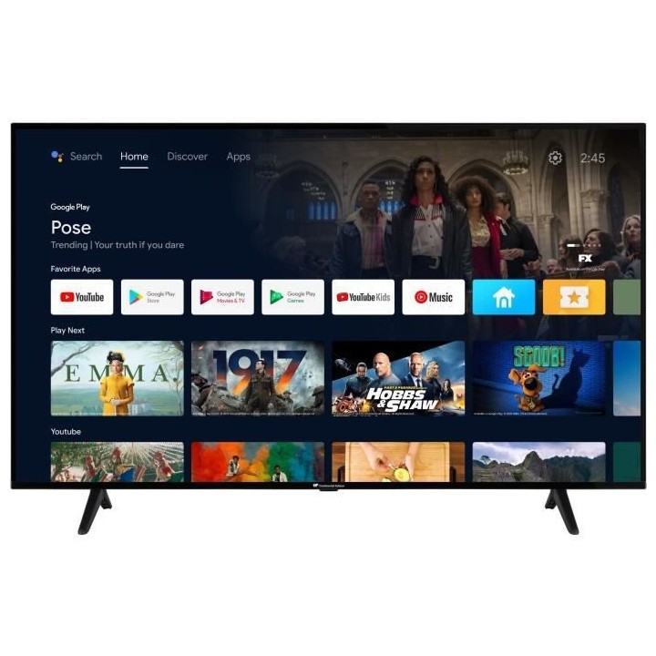 CONTINENTAL EDISON CEQLED55SA21B3 - TV QLED 4K UHD 55'' (140cm) - Andr