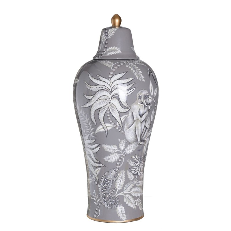 Vase Céramique Gris Singe 30 x 30 x 72 cm