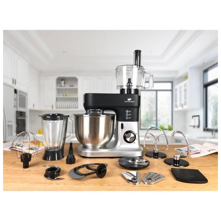 Robot pâtissier CONTINENTAL EDISON RP1200GB gris 8L 1200W