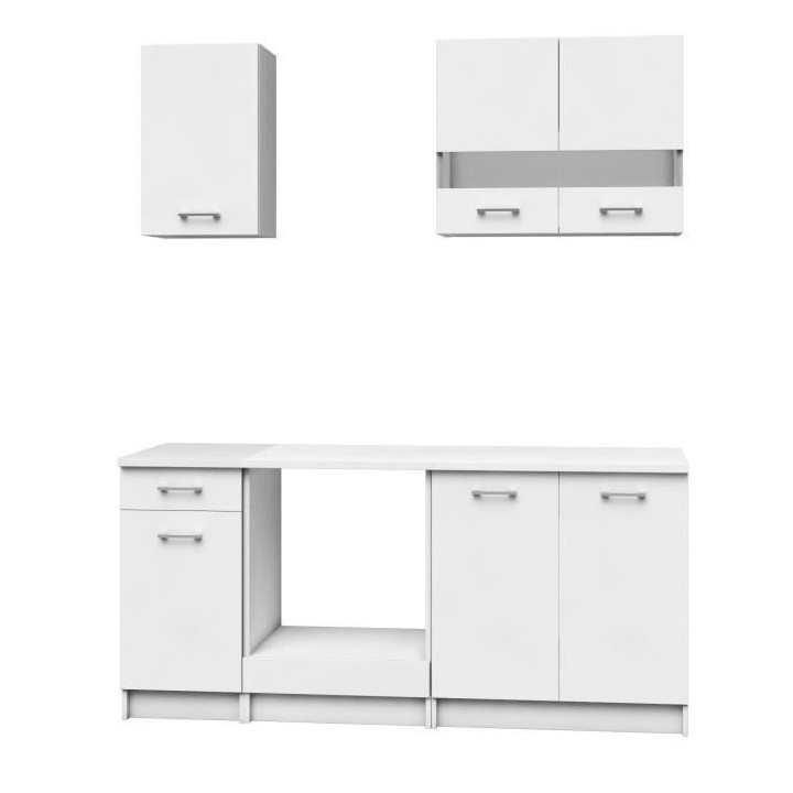 EXTRA Cuisine complete 5 éléments - 180 cm - Blanc Mat