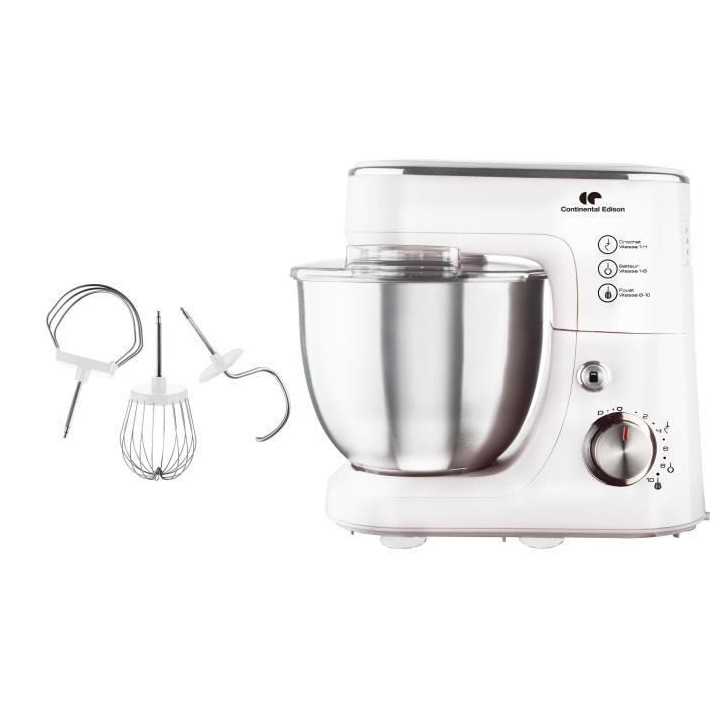 Robot pâtissier CONTINENTAL EDISON CERP800W - Blanc - 800 W