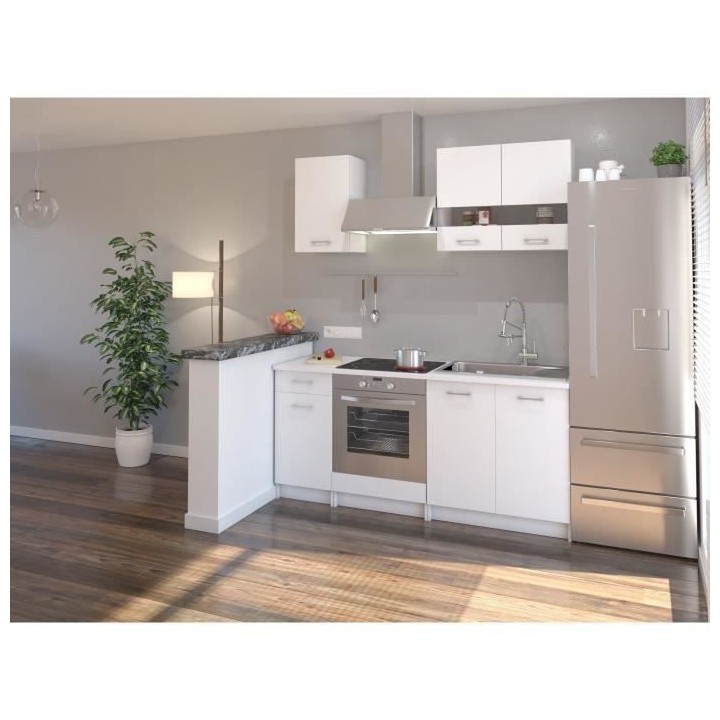 EXTRA Cuisine complete 5 éléments - 180 cm - Blanc Mat