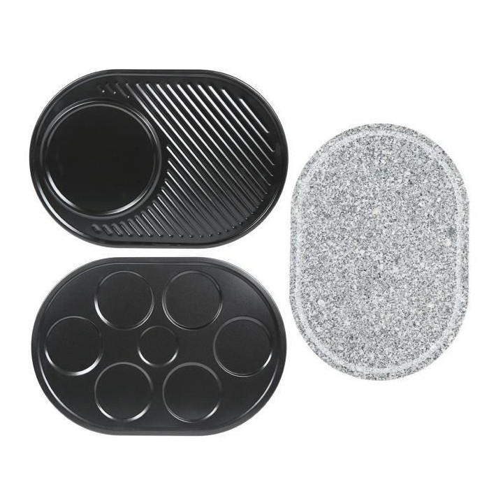 Appareil 3 en 1 Raclette Crepiere Pierre a griller  8 personnes CONTIN