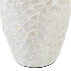 Vase 15 x 15 x 44 cm Beige Nacre noire Bois MDF