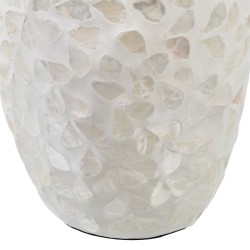 Vase Beige Nacre noire Bois MDF 15 x 15 x 30 cm