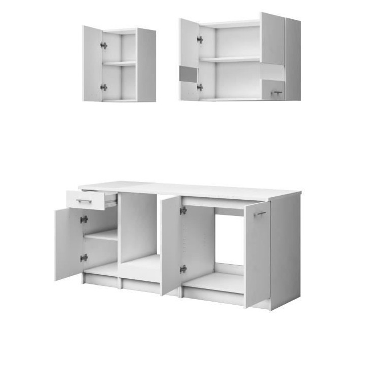 EXTRA Cuisine complete 5 éléments - 180 cm - Blanc Mat